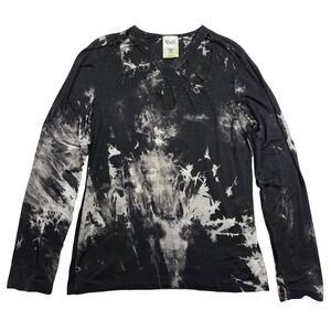 Vocal‎ Women Cutout V Neck Long Sleeve Shirt L Rhinestone Western Punk Grunge
